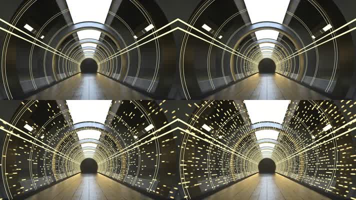 三维金属科技感隧道动画