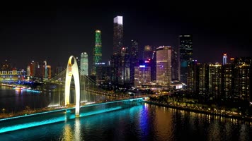 4K航拍广州地标城市群夜景集合