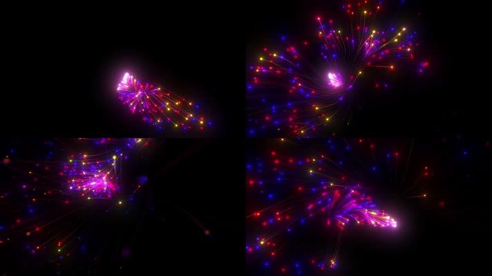 炫彩粒子线条散发