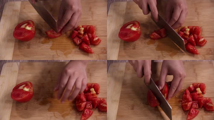 厨师切番茄西红柿 (6)
