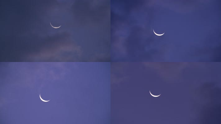 夜空弯月
