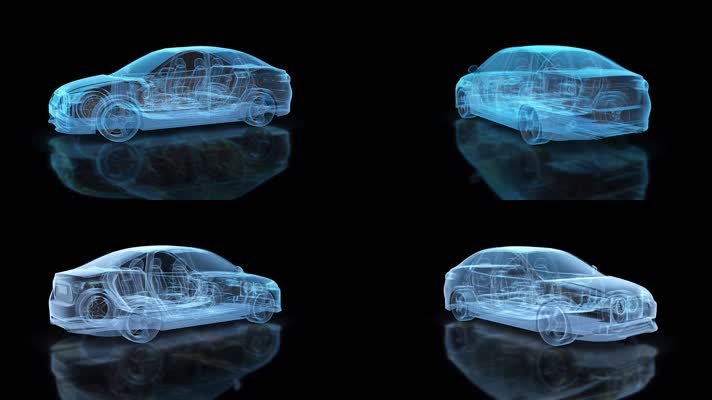 科幻透明网格汽车
