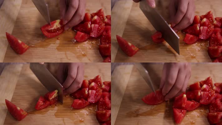 厨师切番茄西红柿 (1)