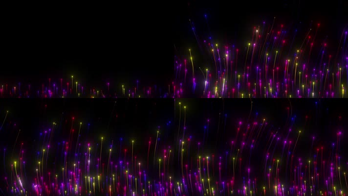 炫彩粒子扭曲发光上升线条