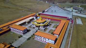 藏佛寺庙塔公草原震撼空灵升华抖音素材航拍