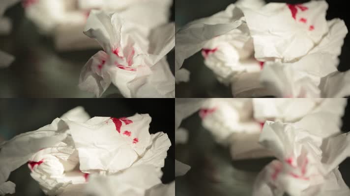 沾有血迹的纸巾 (4)