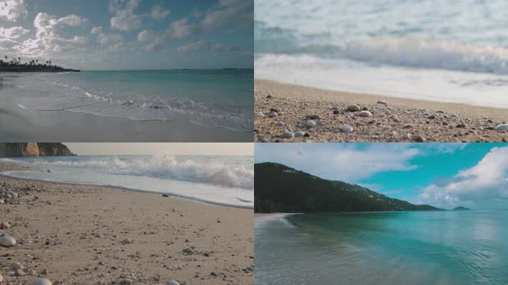大海沙滩海滩自然风景秀4K实拍