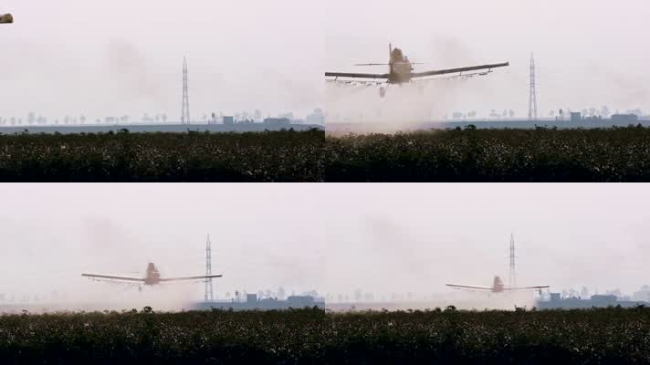 【4K】飞机喷洒农药