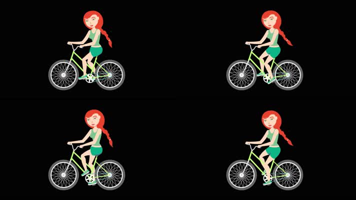 【4K】女孩骑自行车