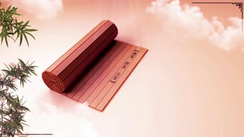 竹简展开中国风古诗展示视频素材