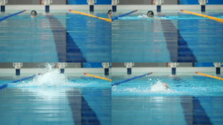 运动员游泳