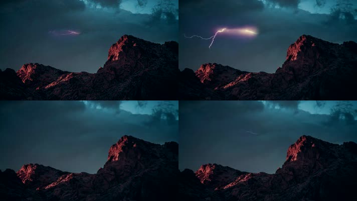 【4K】山区雷电