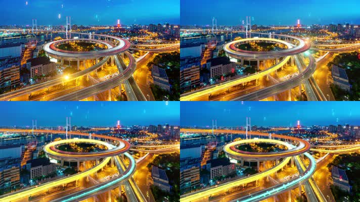 4K高清5G科技城市立交桥视频素材