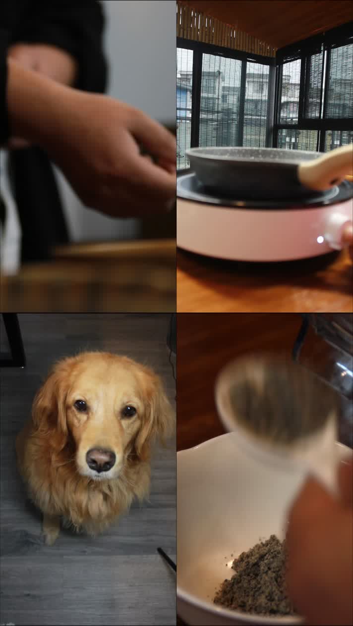 竖屏短视频抖音家常黑芝麻糊美食制作高清