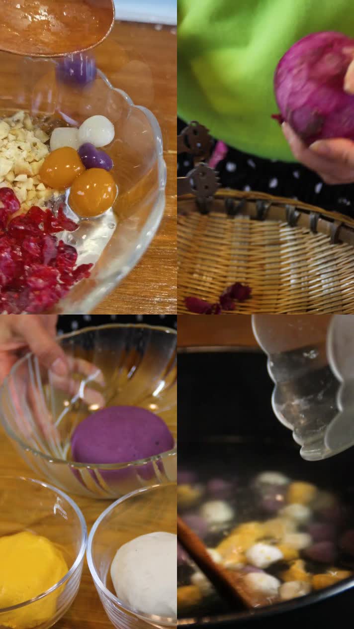 手工芋圆特色甜点小吃抖音快手美食素材竖屏