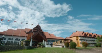 泰国旅游视频中泰老三国金三角大酒店延时