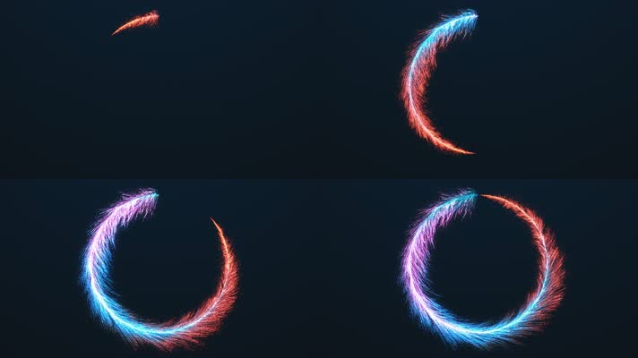 4K粒子唯美羽毛环视频素材