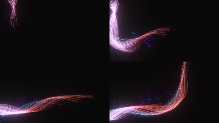 霓虹纤维流动粒子素材