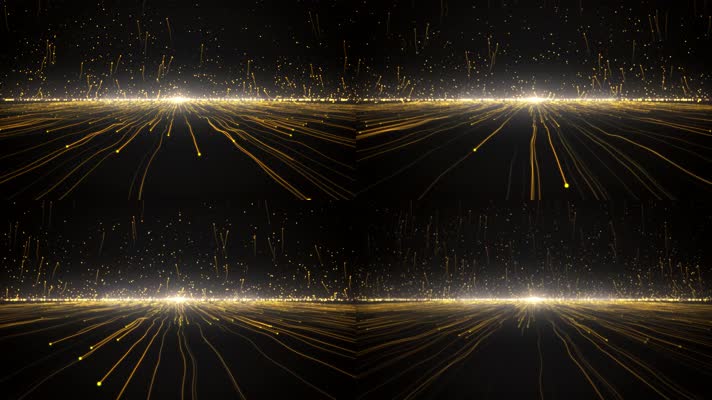 4K 超清金色粒子光线绚丽背景