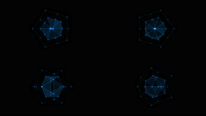 科技旋转菱形体动画 4k