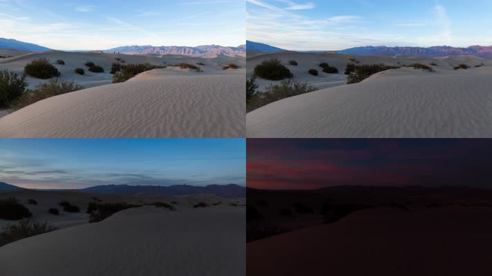 日落时沙漠延时摄影