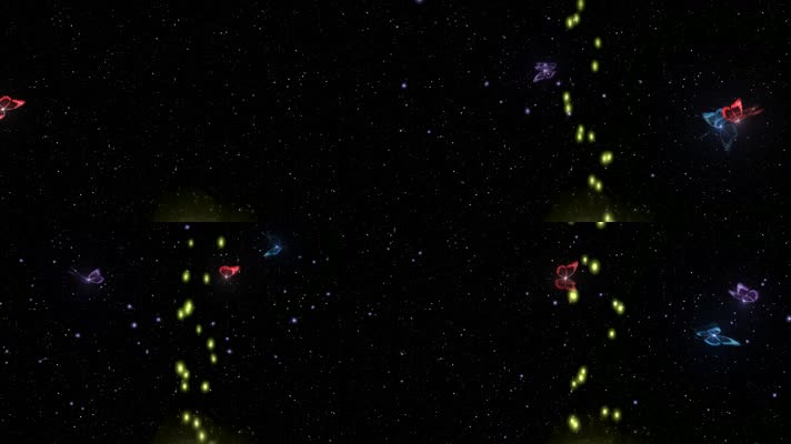 蝴蝶翩翩飞舞-萤火虫-星星星空