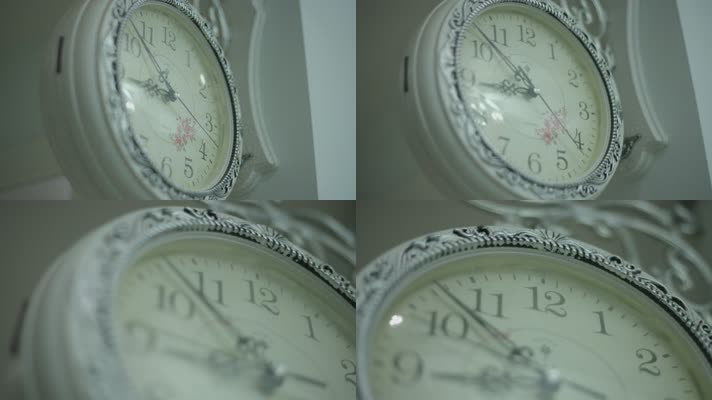 4K室内时间钟表空镜头