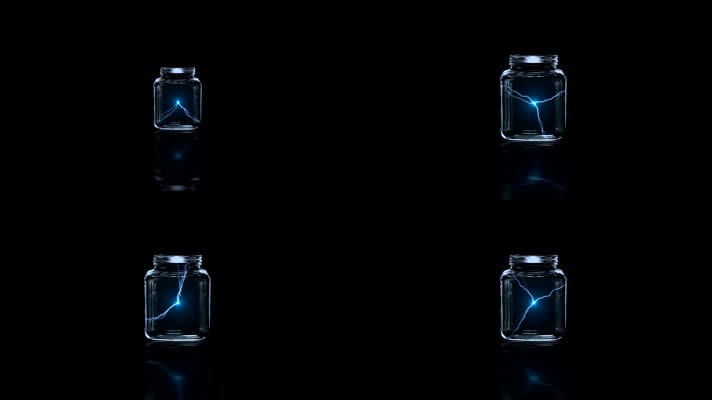 闪电-捕捉-蓝色电流闪电能量玻璃
