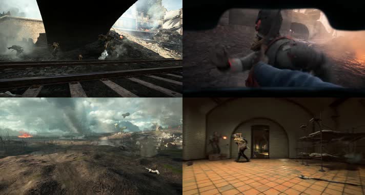 枪林弹雨，炮火连天 ，激烈交战，战争动画