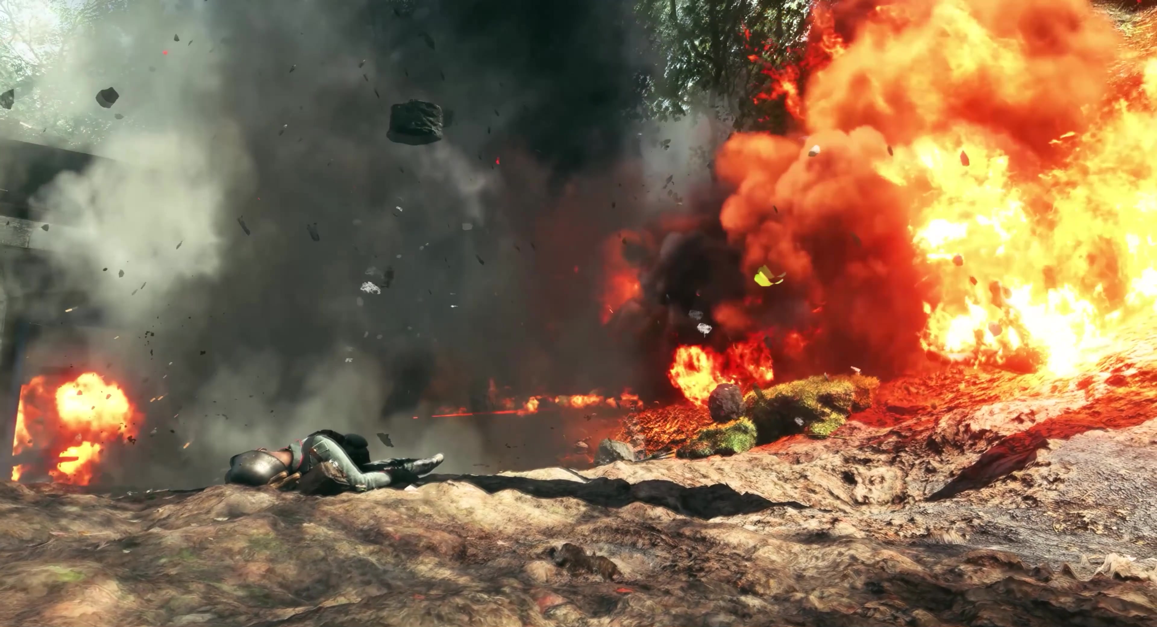 枪林弹雨，炮火连天 ，激烈交战，战争动画