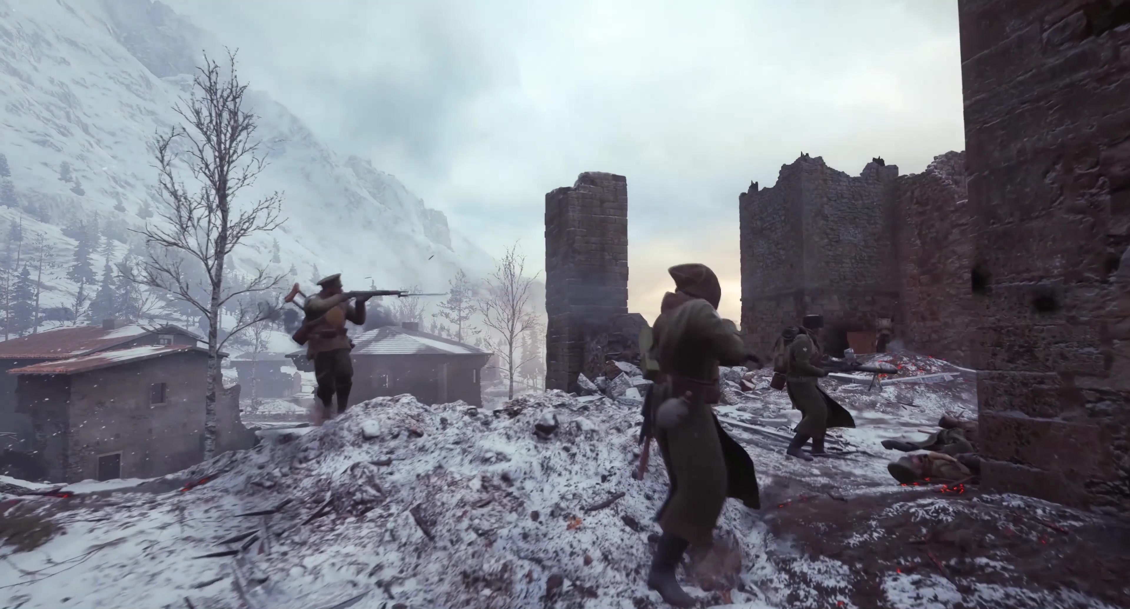 奋不顾身，冲锋陷阵，交战硝烟战场