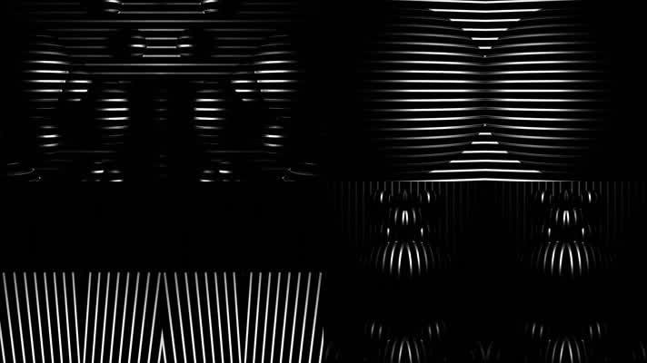 炫酷黑白几何线条图形穿梭