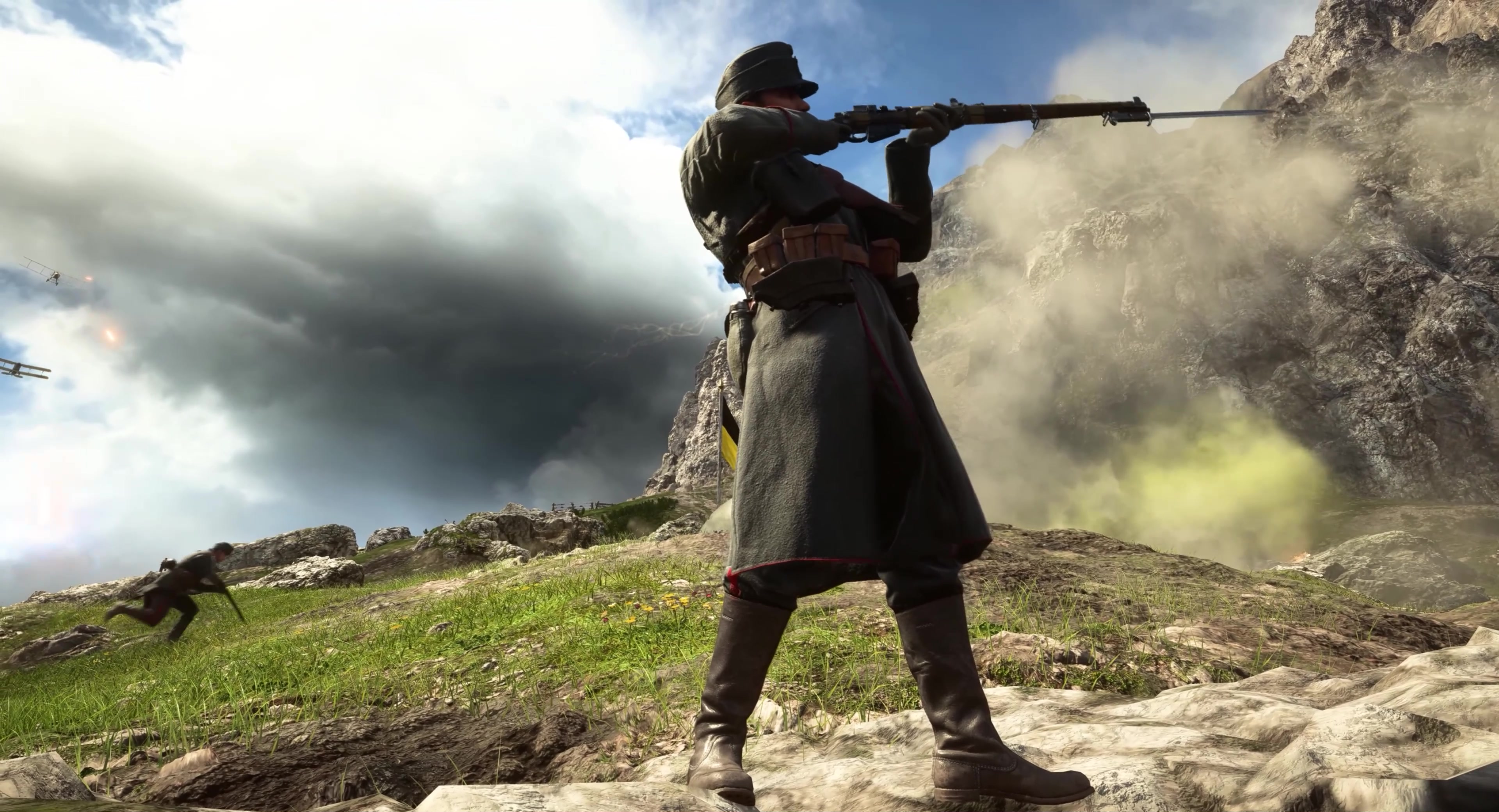 枪林弹雨，炮火连天 ，激烈交战，战争动画