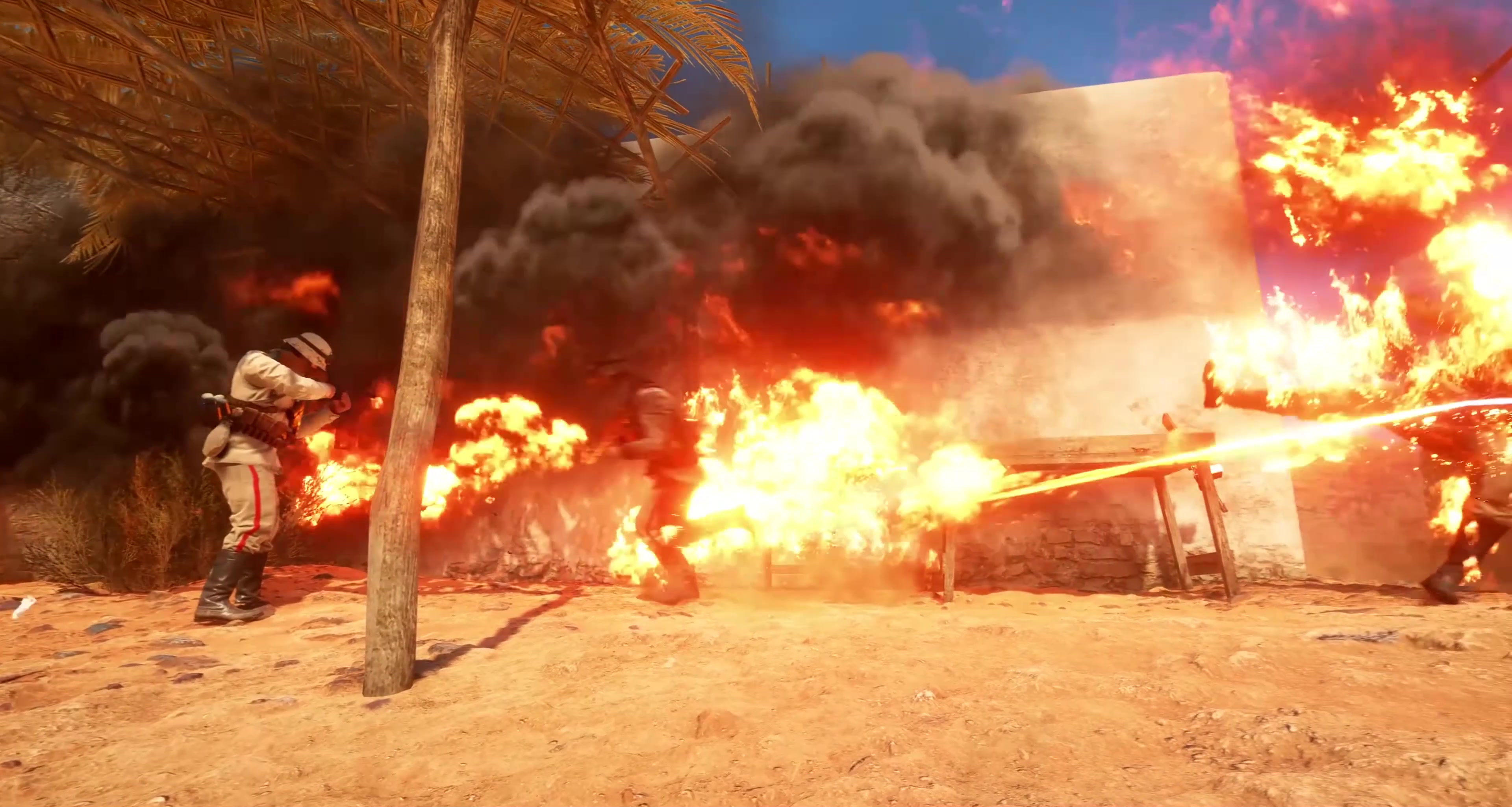 枪林弹雨，炮火连天 ，激烈交战，战争动画