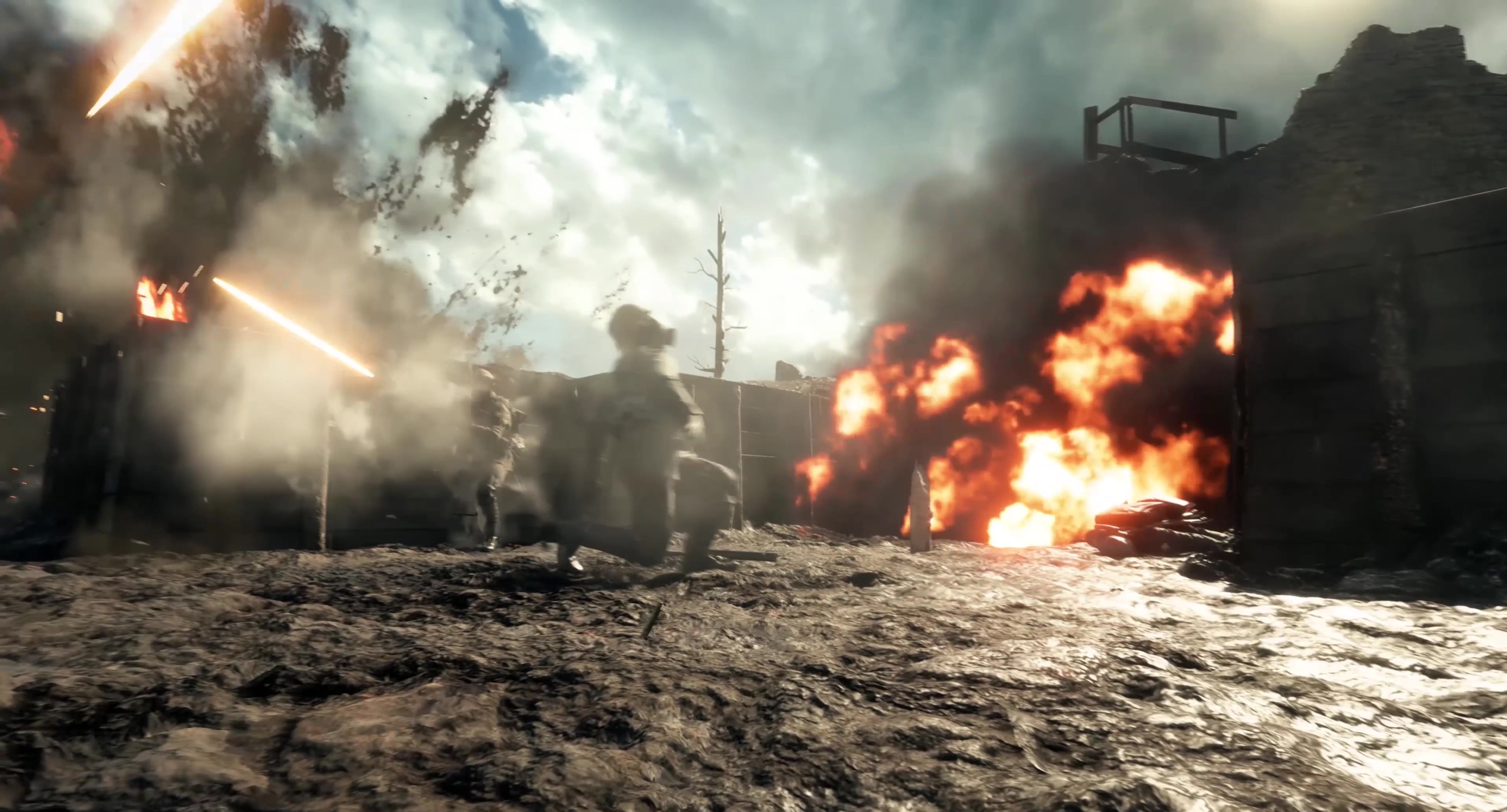 奋不顾身，冲锋陷阵，交战硝烟战场