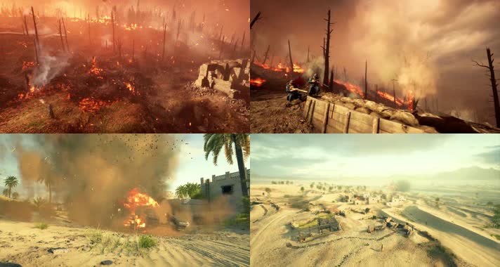 奋不顾身，冲锋陷阵，交战硝烟战场