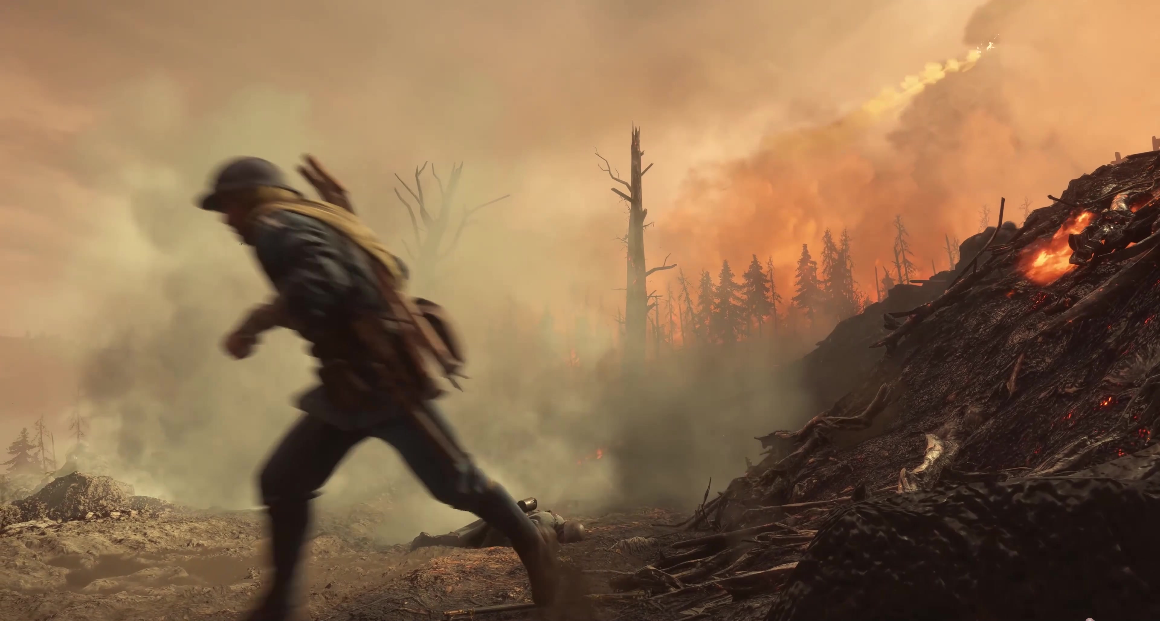 奋不顾身，冲锋陷阵，交战硝烟战场