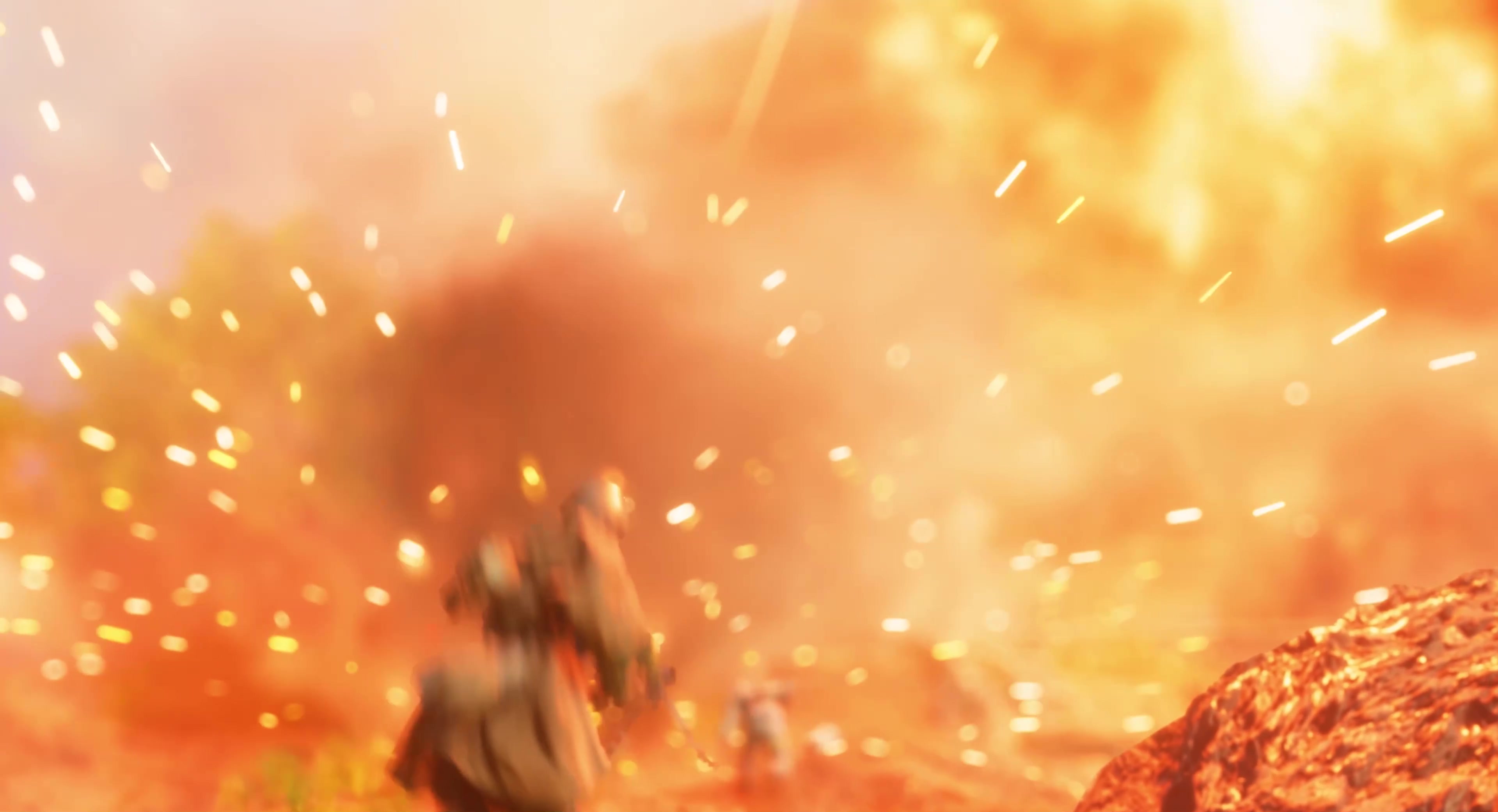 奋不顾身，冲锋陷阵，交战硝烟战场