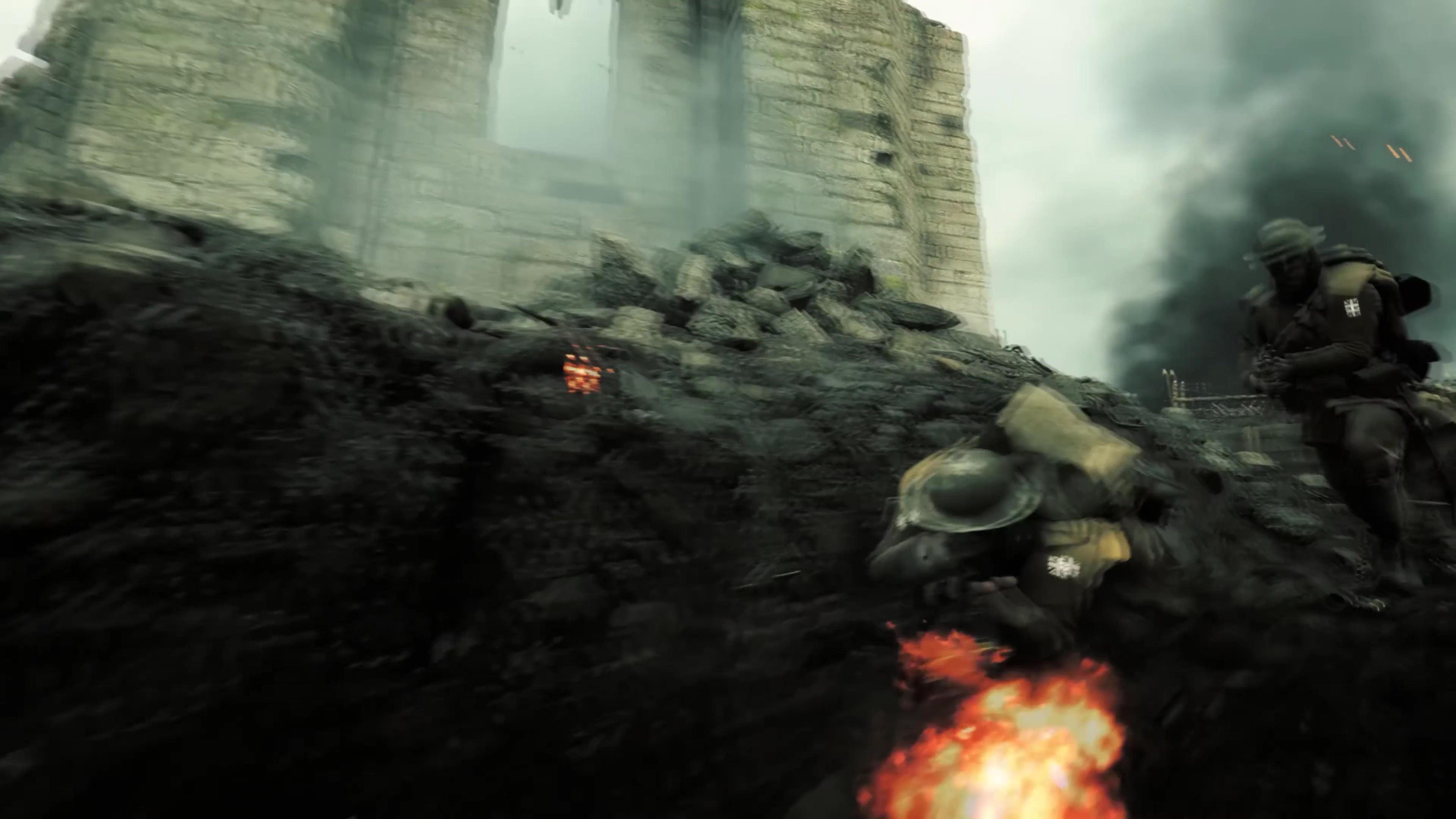 奋不顾身，冲锋陷阵，交战硝烟战场