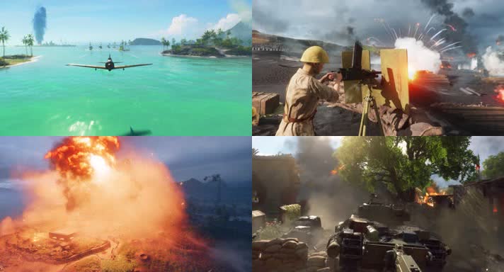 奋不顾身，冲锋陷阵，交战硝烟战场