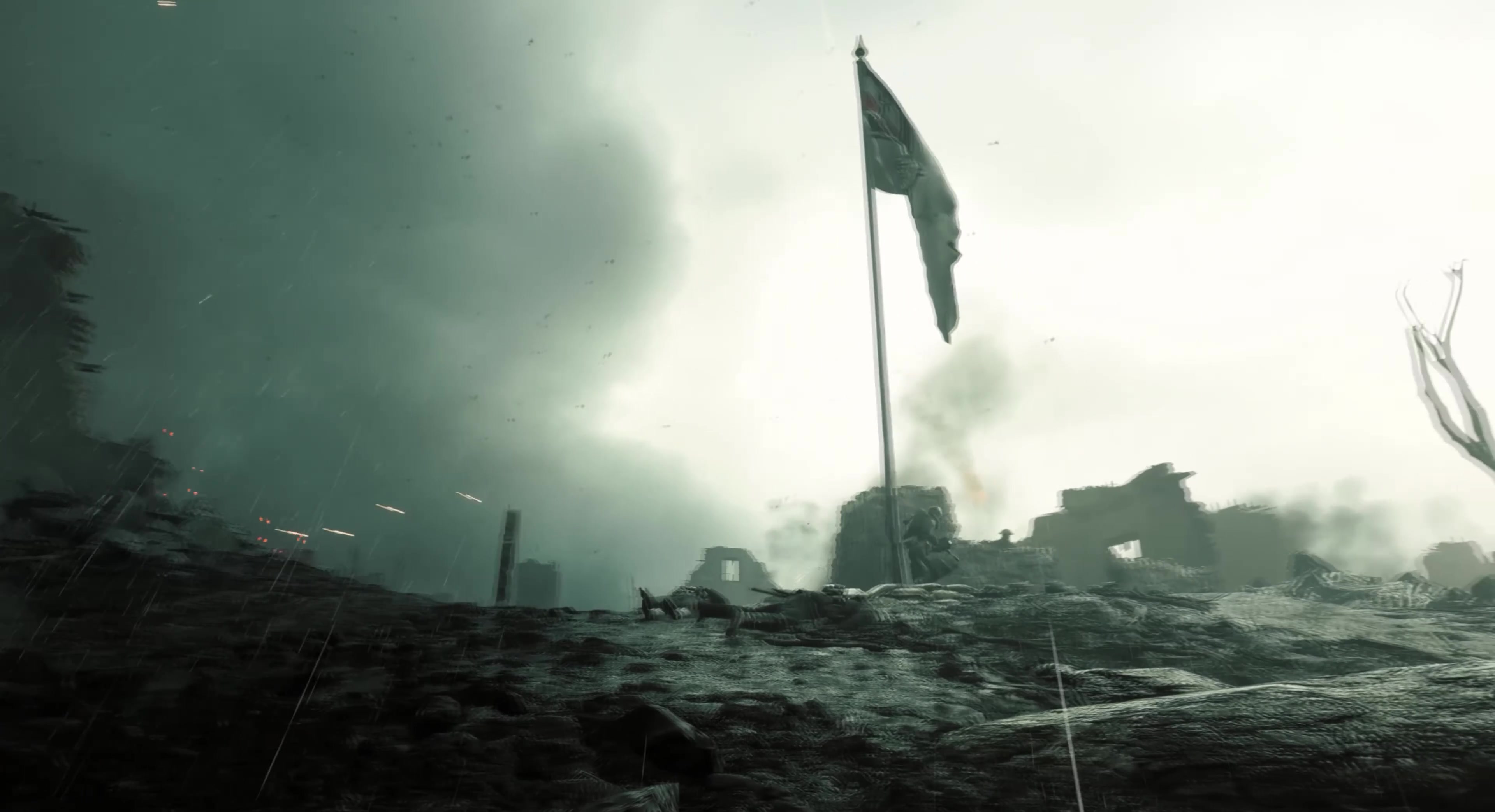 奋不顾身，冲锋陷阵，交战硝烟战场