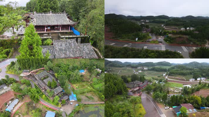 4k航拍全国重点文物保护单位宝梵寺壁画明代