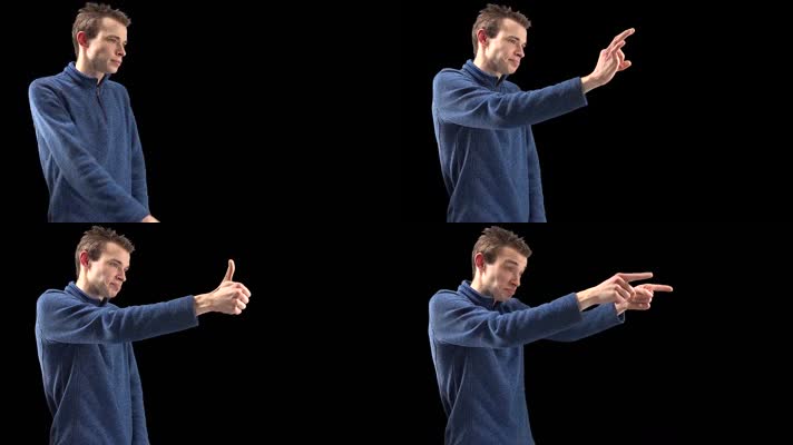 聋哑人手语交流手势动作鼓励加油
