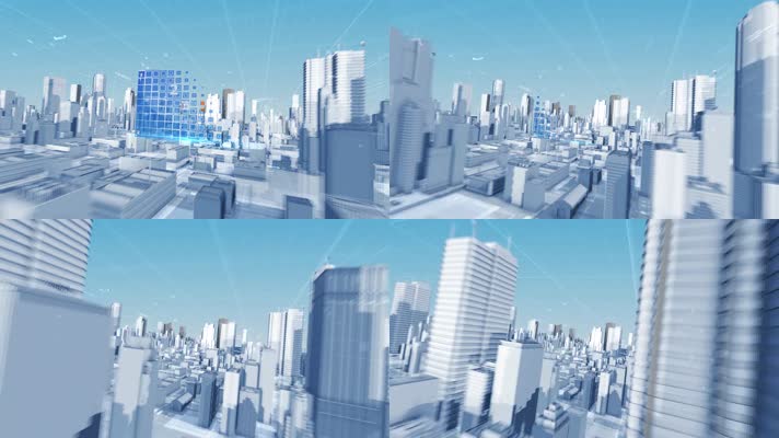 三维科技城市文字数据展示宣传AE模版