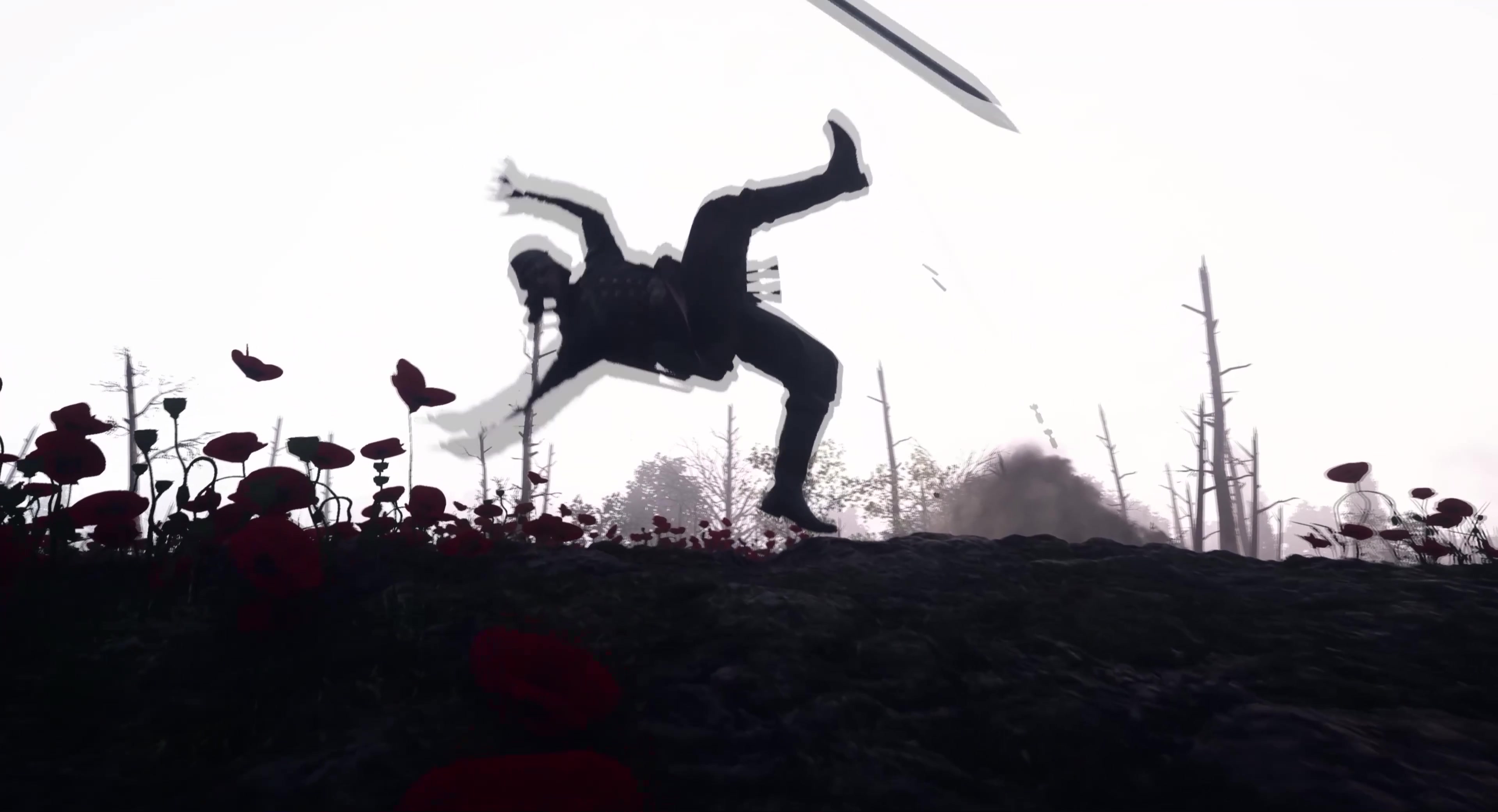 奋不顾身，冲锋陷阵，交战硝烟战场