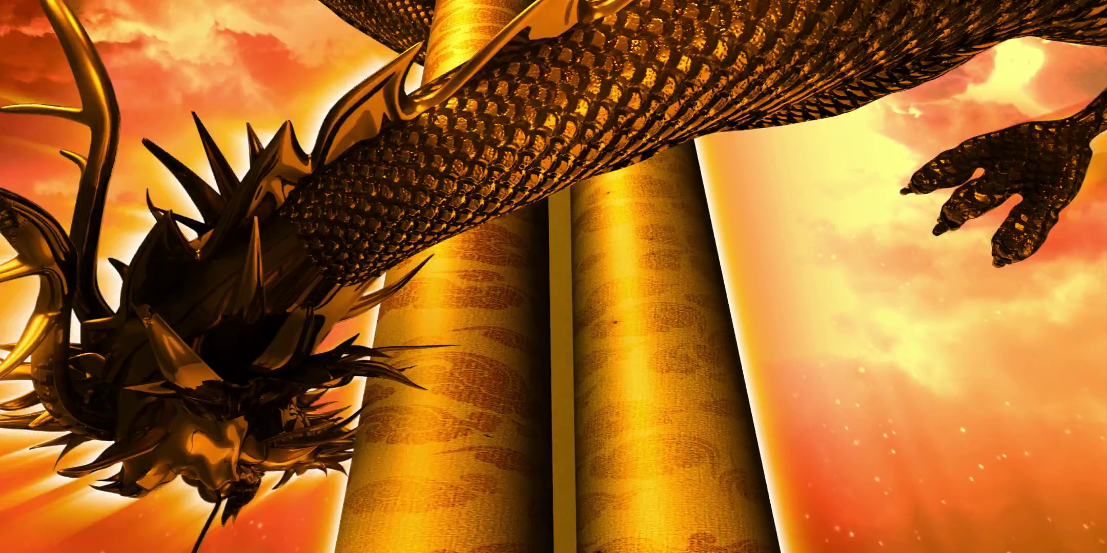 LED高清龙腾鼓舞大型舞台背景