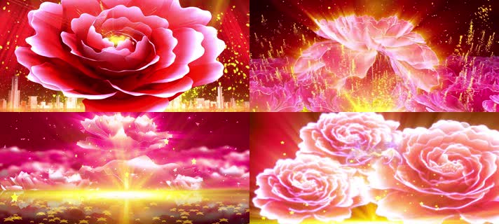 春晚开场花开中国年大型舞蹈背景LED