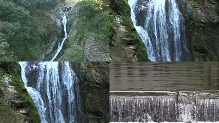 山涧的溪水和形成的小瀑布