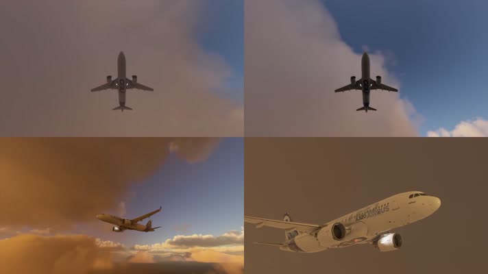 4K云层飞机