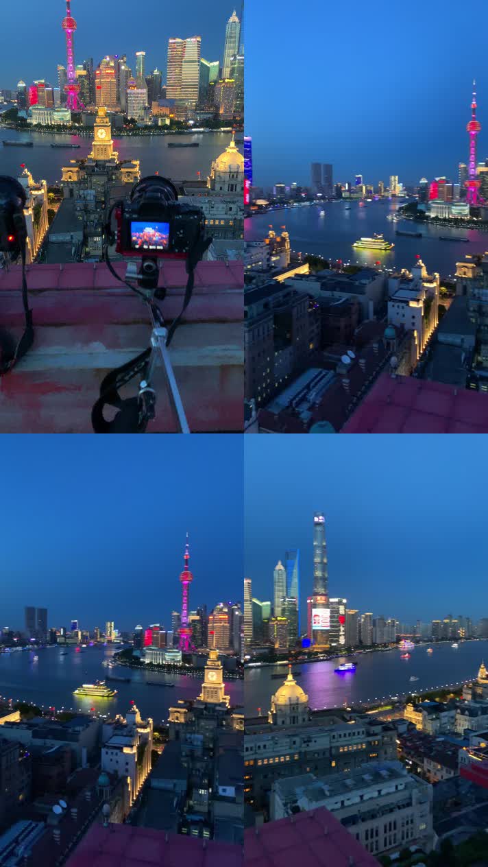 上海夜景拍摄竖版视频